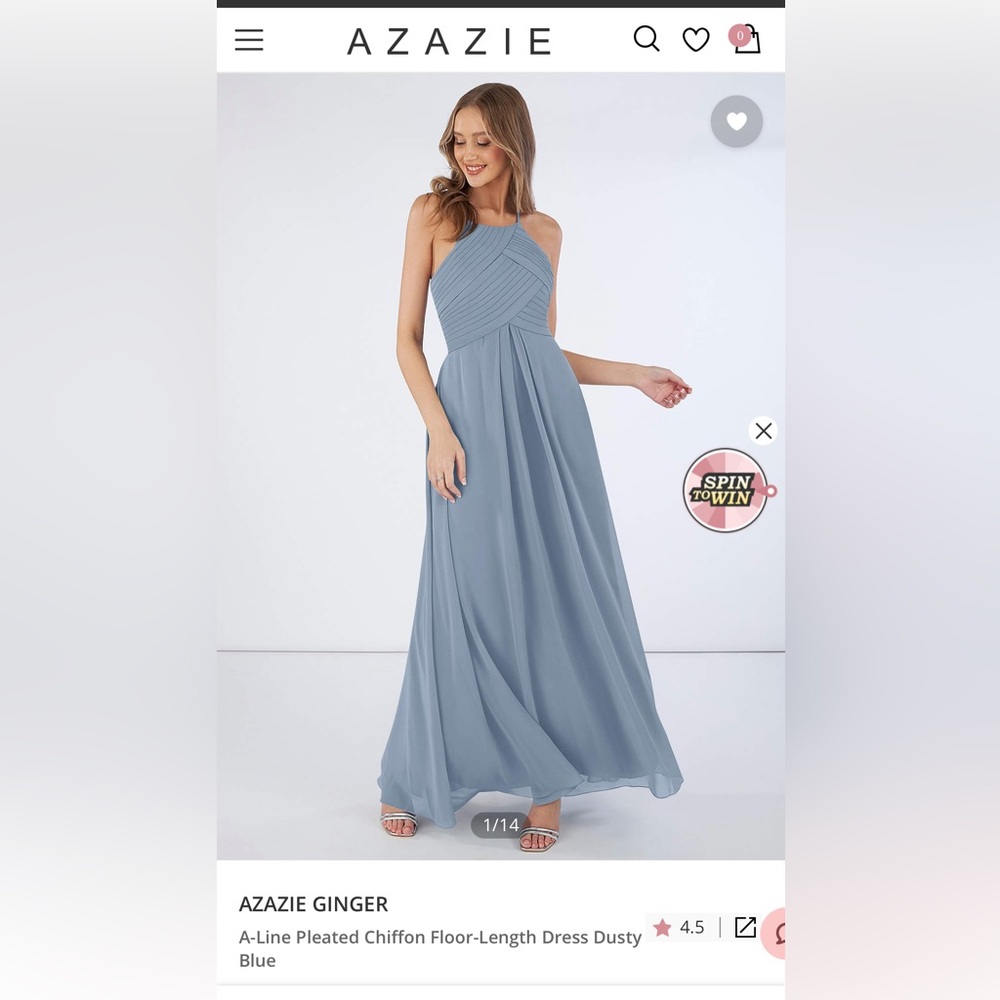 Azazie Dust Blue Ginger Bridesmaid Dress
